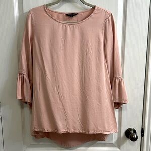 John Mark Women's Size S Top Tunic Shirt Blouse Salmon Color 3/4 Flutter Sleeve